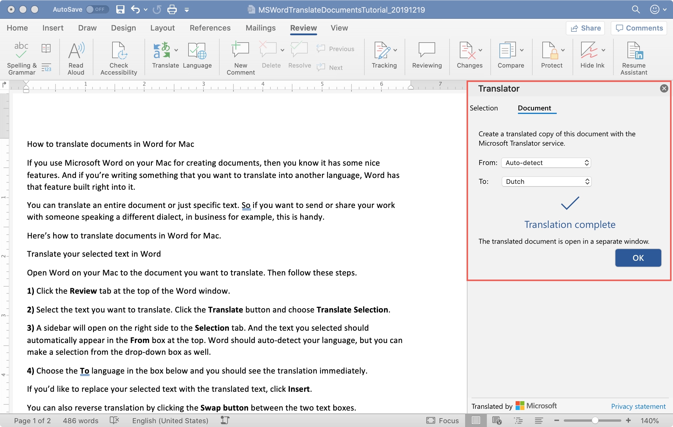ms word for mac find and replace